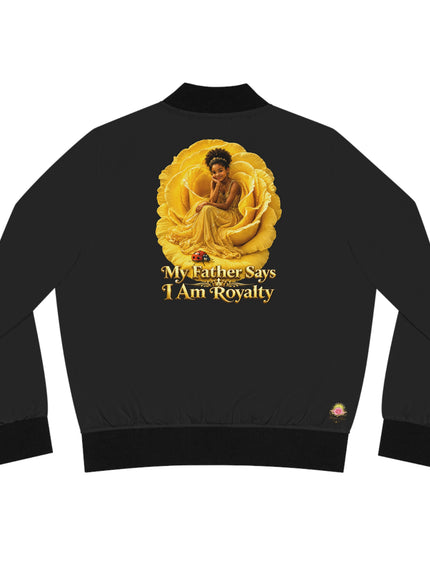 "My Father Says I'm Royalty" Women's Bomber Jacket (AOP)