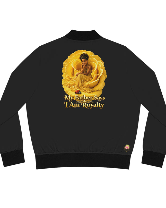 "My Father Says I'm Royalty" Women's Bomber Jacket (AOP)