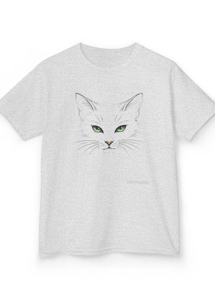 "Cat Face Sketch" Kids Heavy Cotton Tee