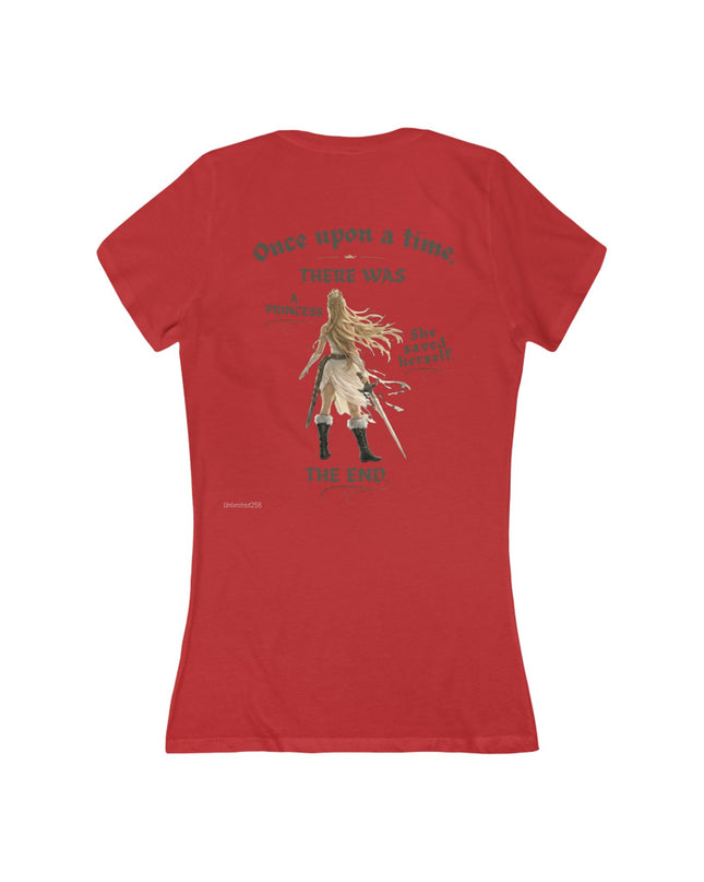 "She Saved Herself" (ink bother sides) Women's Jersey Short Sleeve Deep V-Neck Tee