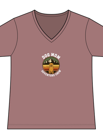 "Dog Mom" Women's Relaxed Jersey Short Sleeve V-Neck Tee