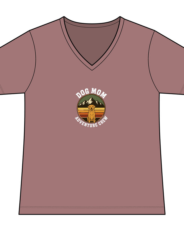 "Dog Mom" Women's Relaxed Jersey Short Sleeve V-Neck Tee