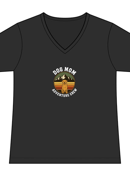 "Dog Mom" Women's Relaxed Jersey Short Sleeve V-Neck Tee