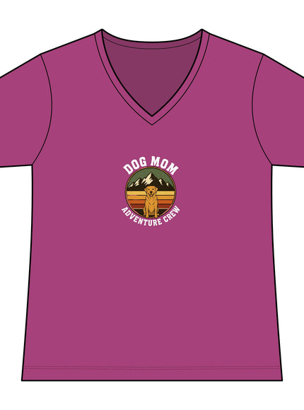 "Dog Mom" Women's Relaxed Jersey Short Sleeve V-Neck Tee