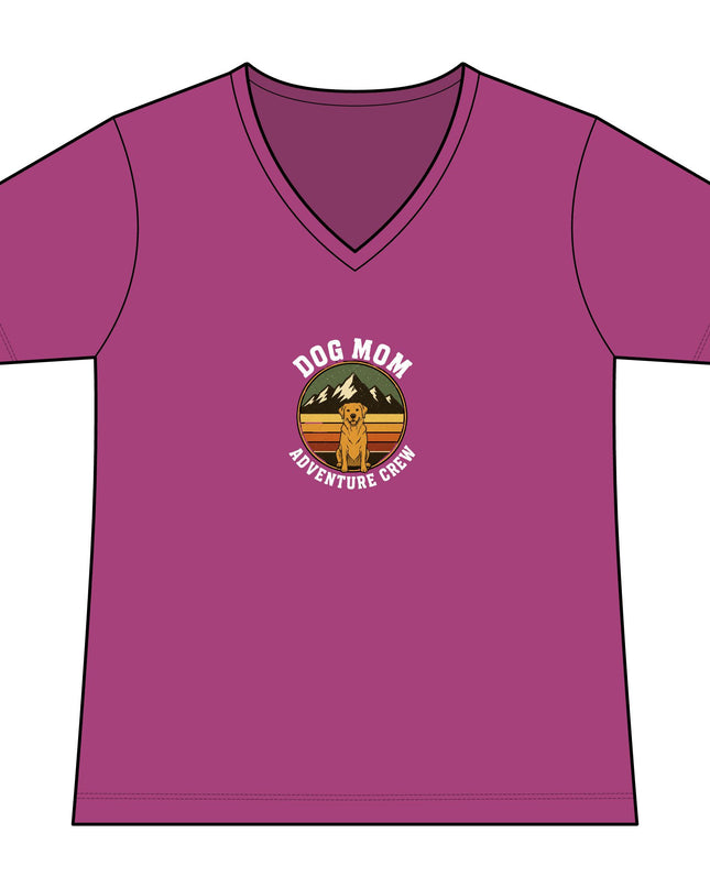 "Dog Mom" Women's Relaxed Jersey Short Sleeve V-Neck Tee