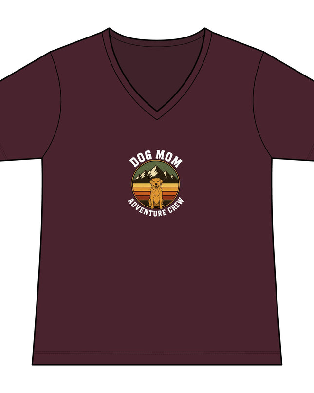 "Dog Mom" Women's Relaxed Jersey Short Sleeve V-Neck Tee