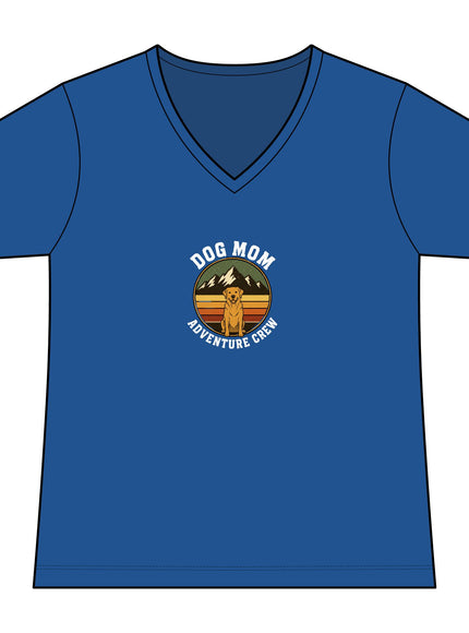 "Dog Mom" Women's Relaxed Jersey Short Sleeve V-Neck Tee