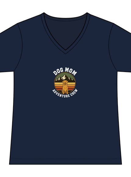 "Dog Mom" Women's Relaxed Jersey Short Sleeve V-Neck Tee