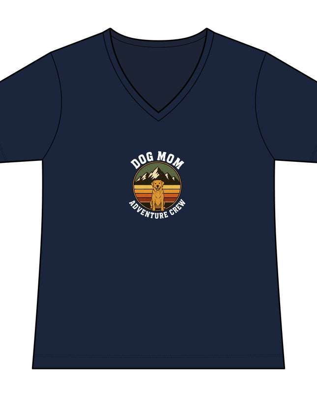 "Dog Mom" Women's Relaxed Jersey Short Sleeve V-Neck Tee