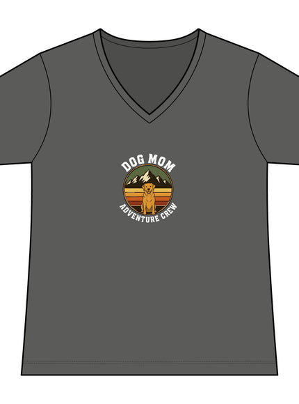 "Dog Mom" Women's Relaxed Jersey Short Sleeve V-Neck Tee