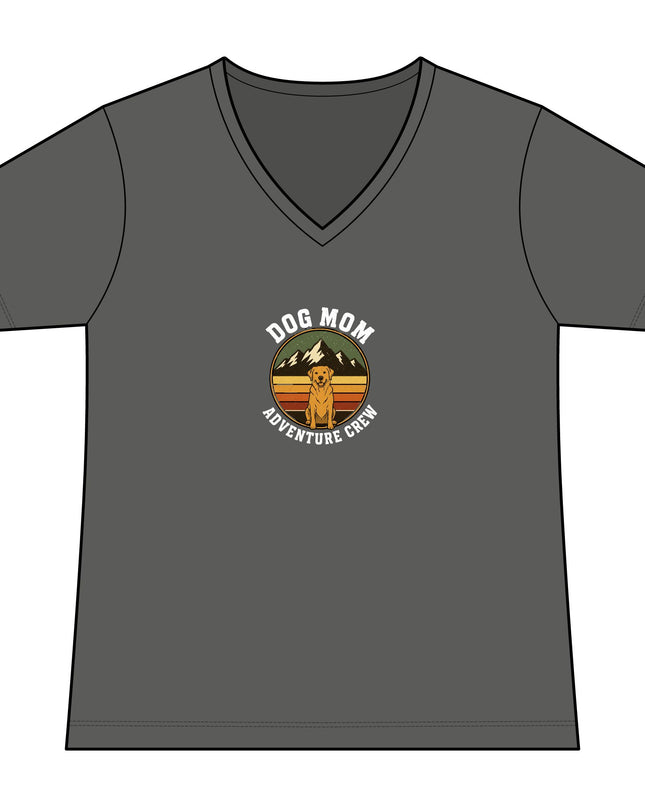 "Dog Mom" Women's Relaxed Jersey Short Sleeve V-Neck Tee