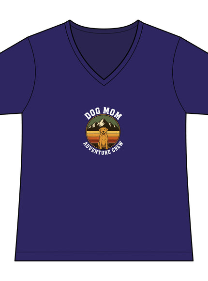 "Dog Mom" Women's Relaxed Jersey Short Sleeve V-Neck Tee