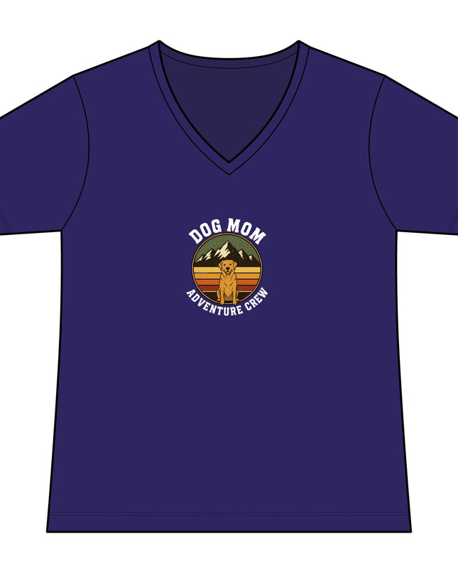 "Dog Mom" Women's Relaxed Jersey Short Sleeve V-Neck Tee