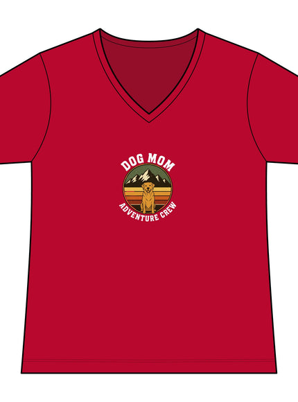 "Dog Mom" Women's Relaxed Jersey Short Sleeve V-Neck Tee