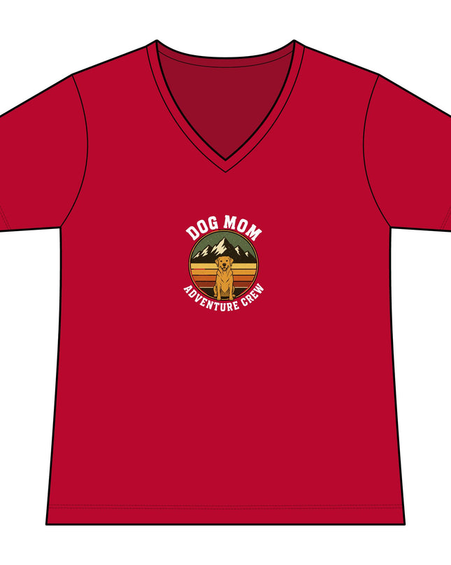 "Dog Mom" Women's Relaxed Jersey Short Sleeve V-Neck Tee
