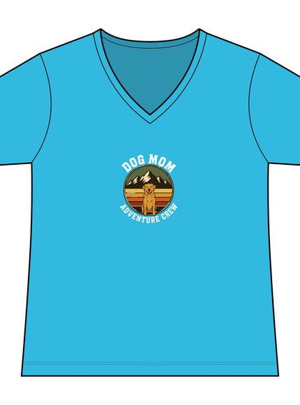 "Dog Mom" Women's Relaxed Jersey Short Sleeve V-Neck Tee