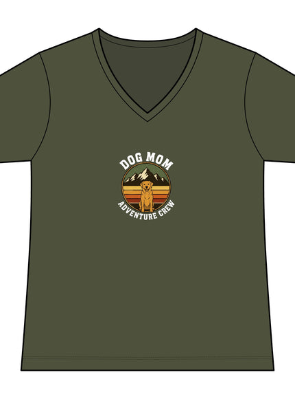 "Dog Mom" Women's Relaxed Jersey Short Sleeve V-Neck Tee