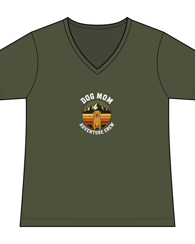 "Dog Mom" Women's Relaxed Jersey Short Sleeve V-Neck Tee