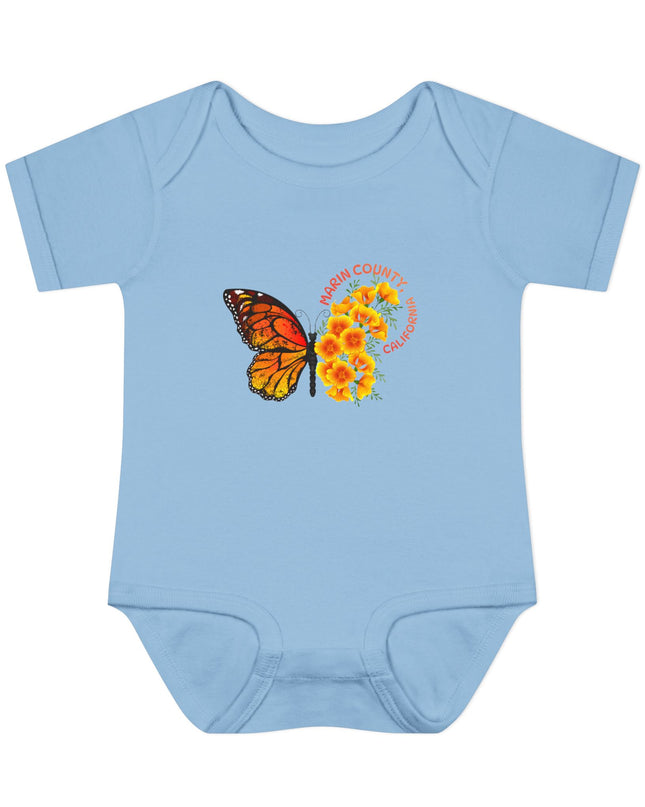 "Butterflies and Poppies Marin County, California" Infant Baby Rib Bodysuit