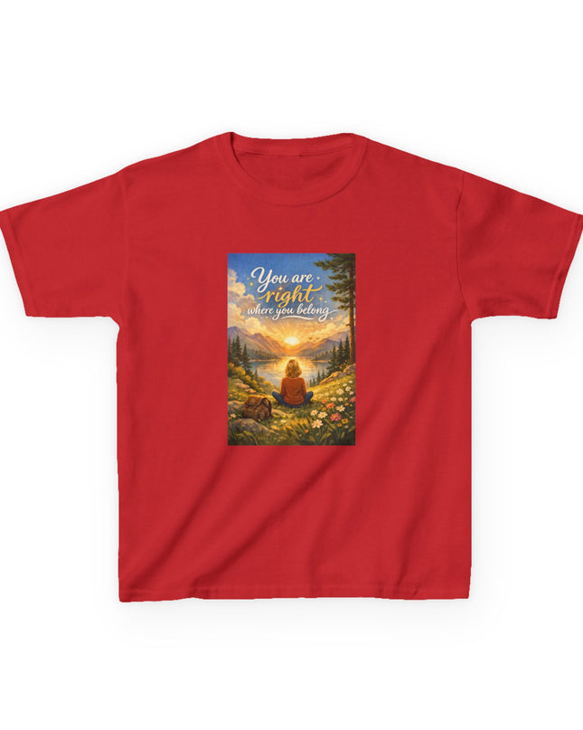 "You Are Right Where You Belong" Kids Heavy Cotton Tee