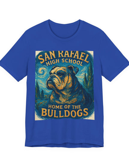 "San Rafael High School Home of the Bulldogs Vincent Van Gogh Style" Unisex Jersey Short Sleeve Tee
