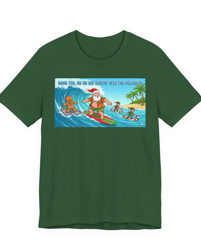 "Surfing into the Holidays" Unisex Jersey Short Sleeve Tee