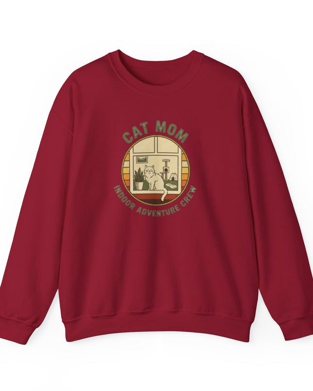 "Cat Mom Indoor Adventure Crew" Unisex Adult Sweatshirt