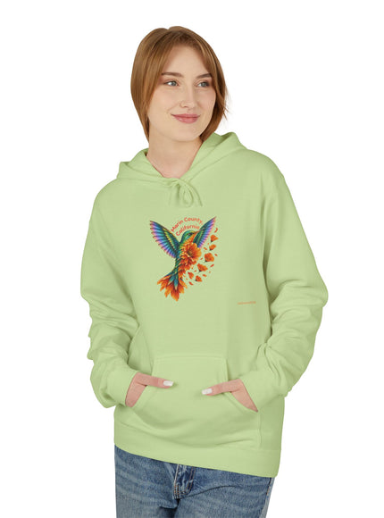 "Hummingbird and Poppies" Unisex Midweight Softstyle Fleece Hoodie