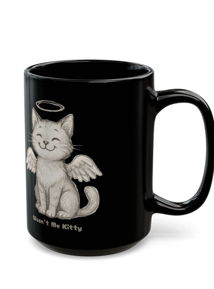 "Wasn't Me Kitty" Black Mug (11oz, 15oz)