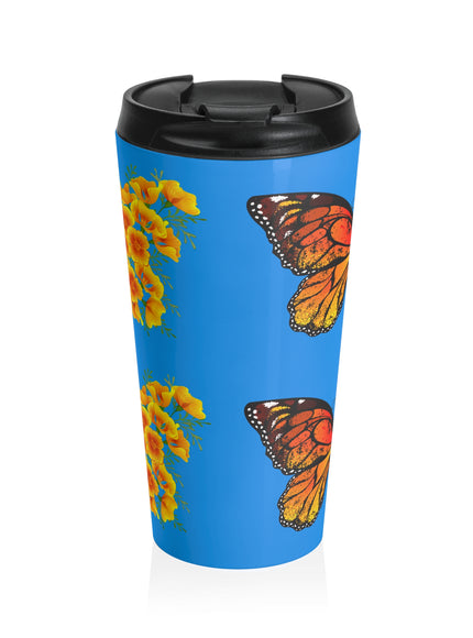 "Butterfly Poppies" Stainless Steel Travel Mug