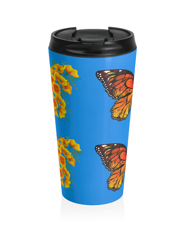 "Butterfly Poppies" Stainless Steel Travel Mug