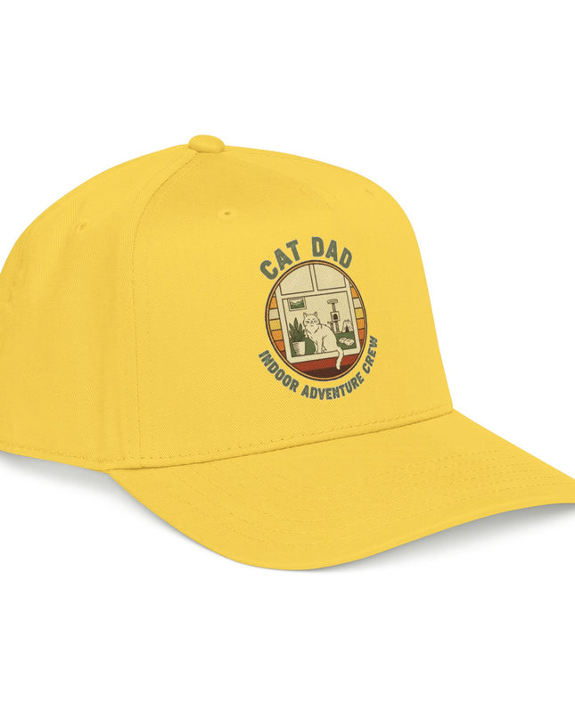 "Cat Dad Indoor Adventure Crew" Mid Profile Baseball Cap