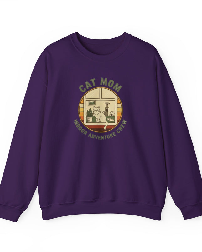 "Cat Mom Indoor Adventure Crew" Unisex Adult Sweatshirt