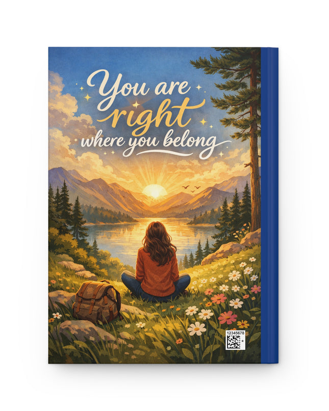 "You Are Right Where You Belong" Hardcover Journal Matte