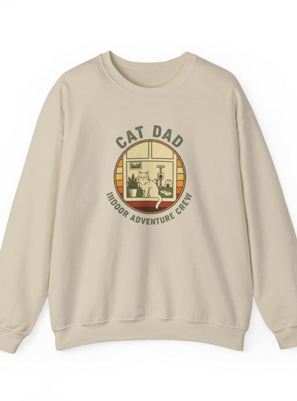 "Cat Dad Indoor Adventure Crew" Unisex Adult Sweatshirt