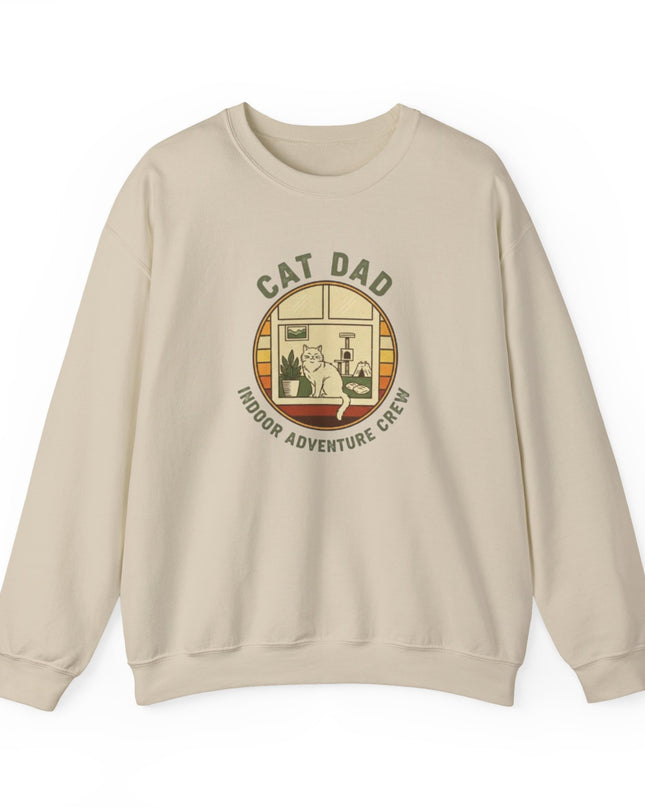 "Cat Dad Indoor Adventure Crew" Unisex Adult Sweatshirt