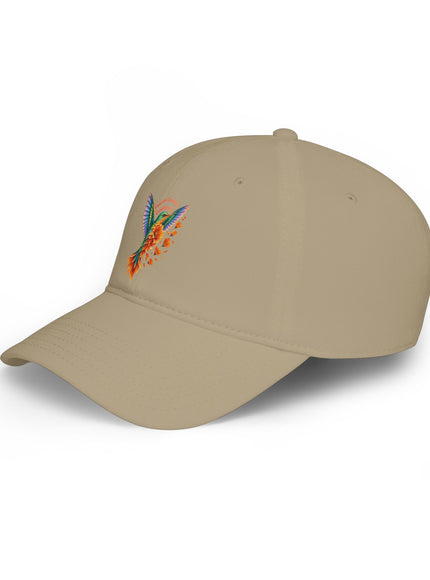 "Hummingbird and Poppies" Low Profile Baseball Cap