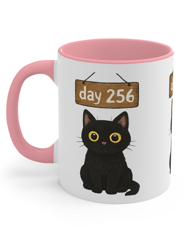 "Day 256 Not Blinking Black Cat" Accent Mug