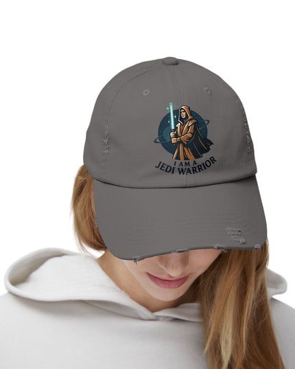 "I am a Jedi warrior" Unisex Distressed Cap
