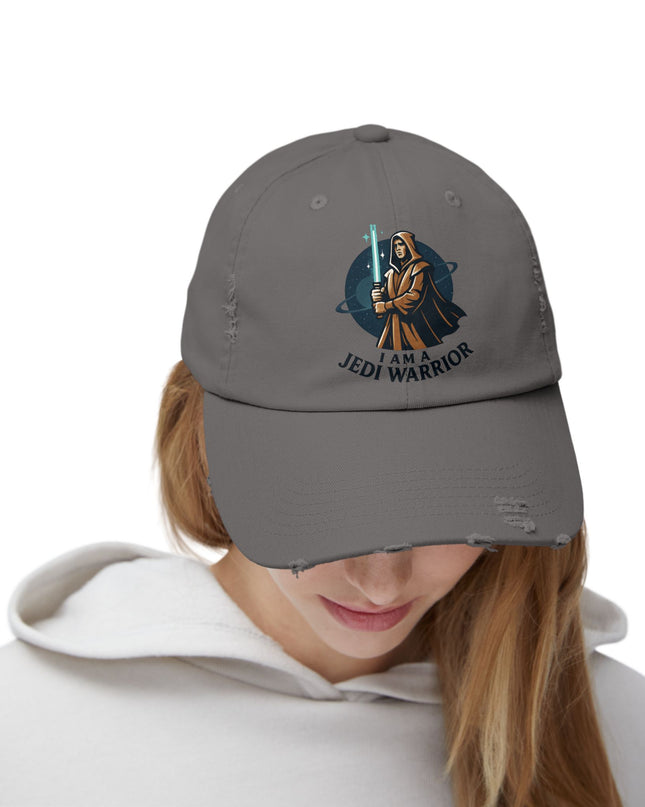 "I am a Jedi warrior" Unisex Distressed Cap