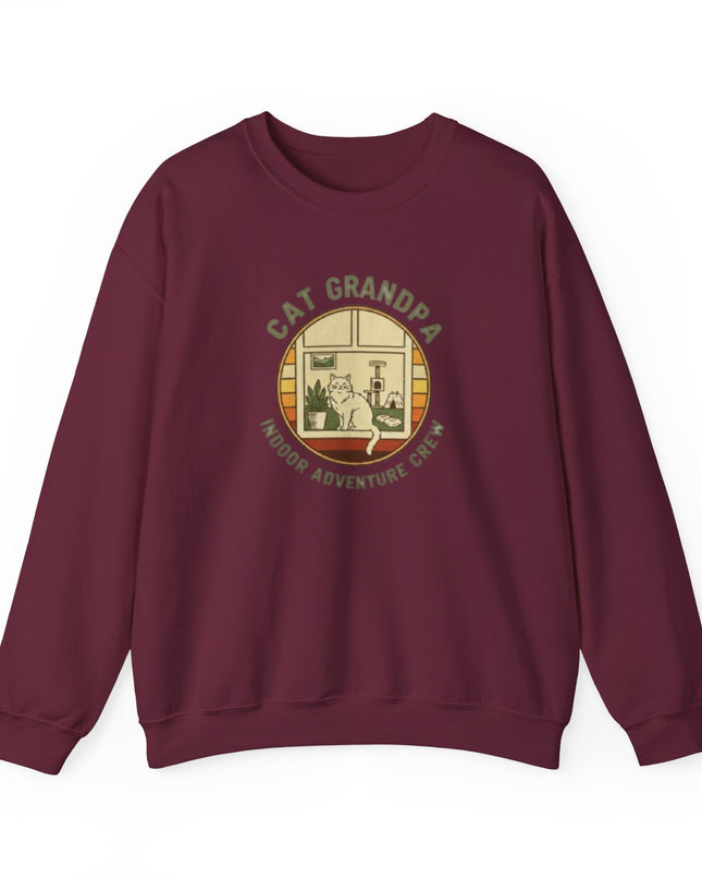 "Cat Grandpa Indoor Adventure Crew" Unisex Adult Sweatshirt