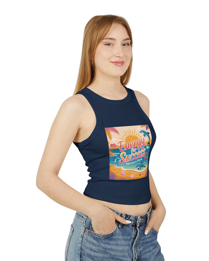"February and Florida, Energy for Success" Women's Micro Rib Racer Tank Top