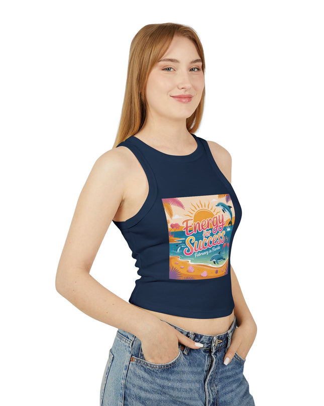 "February and Florida, Energy for Success" Women's Micro Rib Racer Tank Top