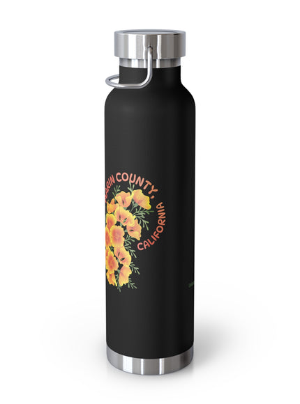 "Butterflies and Poppies Marin County, California" Copper Vacuum Insulated Bottle, 22oz
