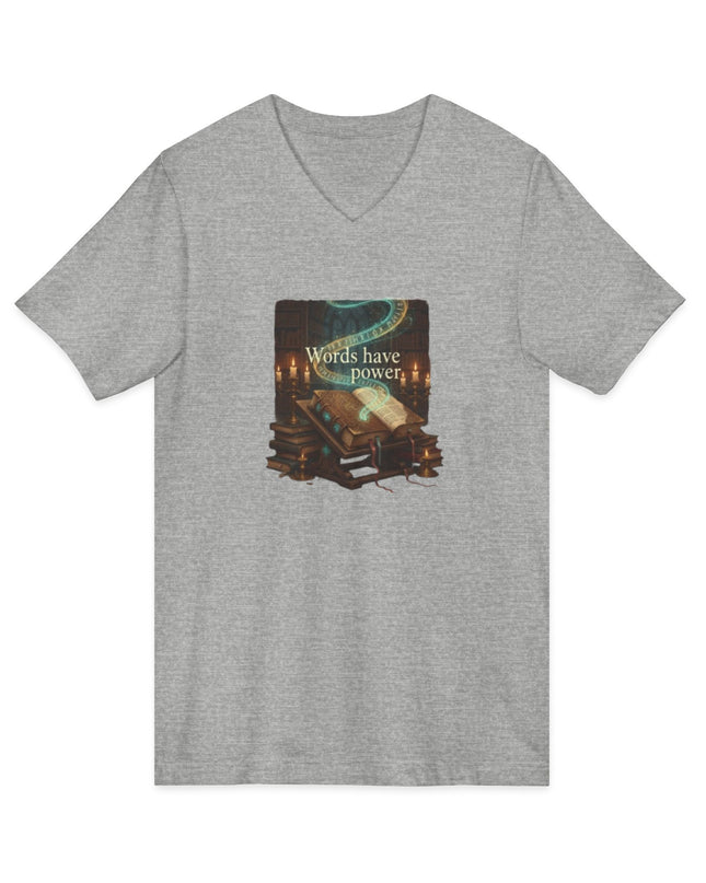 "Words Have Power" Unisex Jersey Short Sleeve V-Neck Tee
