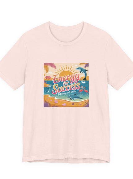 "February in Florida, Energy for Success (smaller design)" Unisex Jersey Short Sleeve Tee