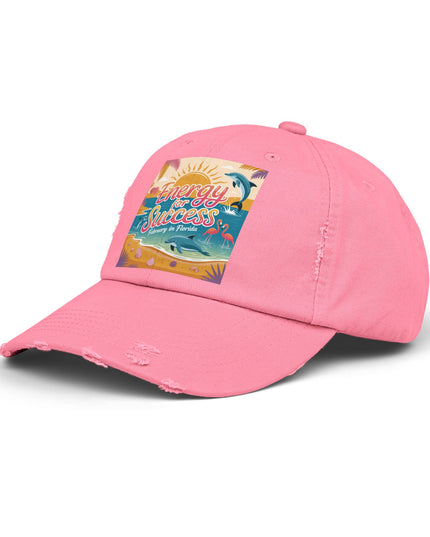 "February in Florida, Energy for Success" Unisex Distressed Cap