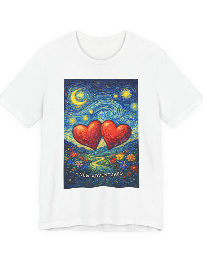 "Valentine's Day, New Adventures - Vincent Van Gogh Style" Unisex Jersey Short Sleeve Tee