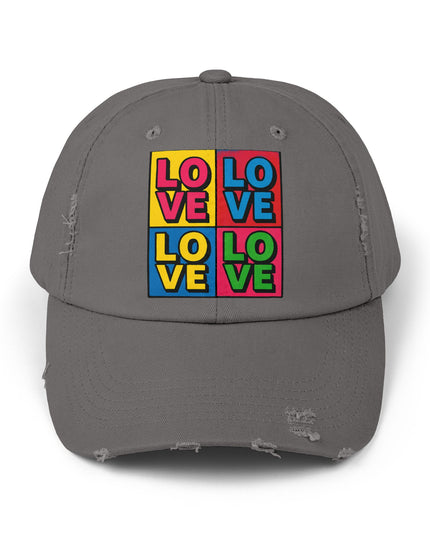 "Love (Andy Warhol style)"Unisex Distressed Cap