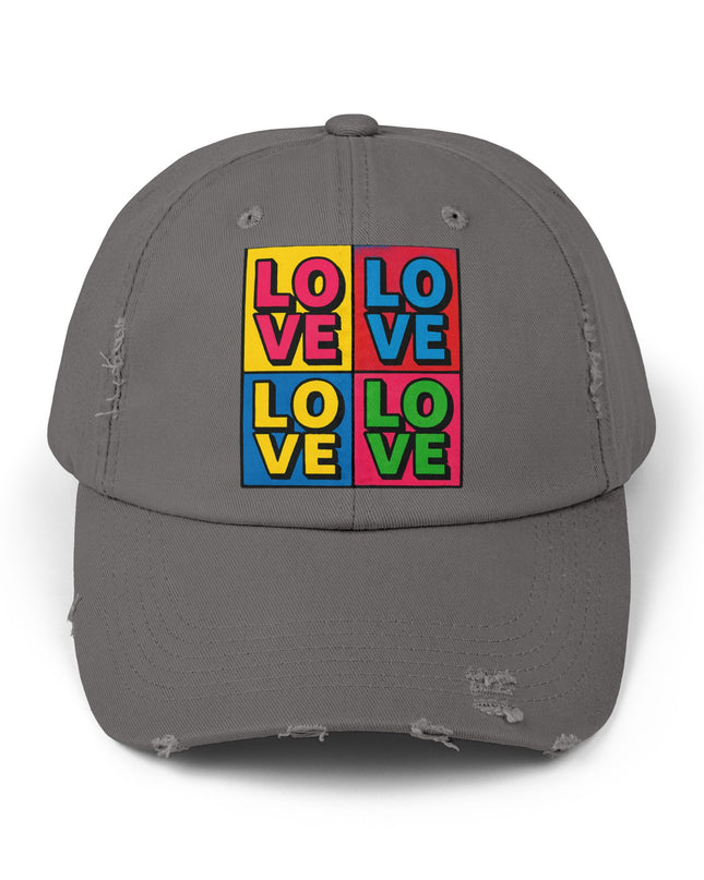 "Love (Andy Warhol style)"Unisex Distressed Cap
